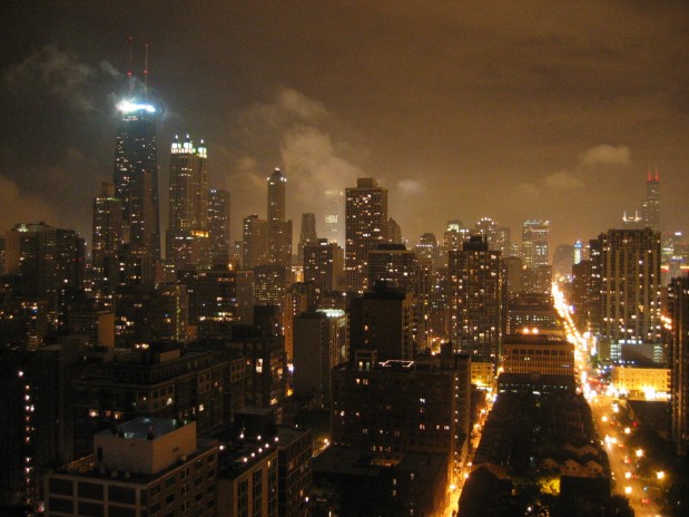 Paisagem noturna de Chicago Chicago Illinois 619x464 29 Exemplos Impressionantesde Fotografia Noturna
